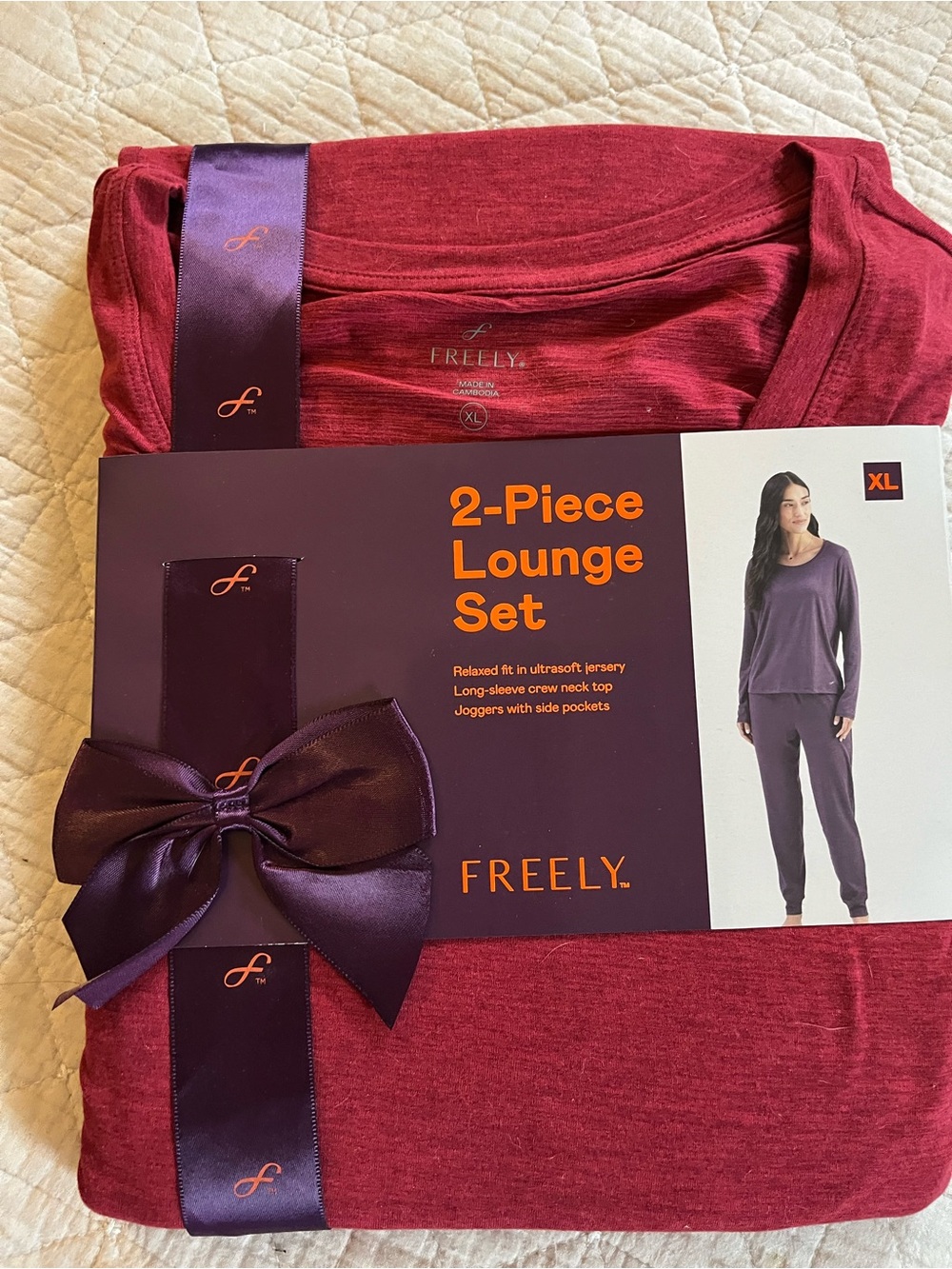 Women’s 2-Piece Lounge Set - Red - XL